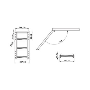 Dorse Katlanır Merdiven 3 Basamak
