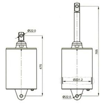 260mm Döküm Kapaklı İçten Yivli Dingil Kaldırma Pistonu 32 / 35 / 37 cm