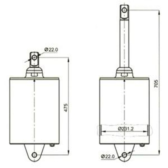 230mm Döküm Kapaklı İçten Yivli Dingil Kaldırma Pistonu 32 / 35 / 37 cm