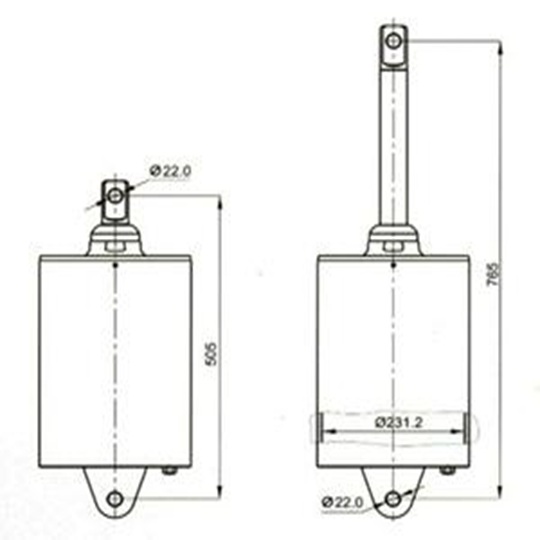 230mm Döküm Kapaklı İçten Yivli Dingil Kaldırma Pistonu 32 / 35 / 37 cm
