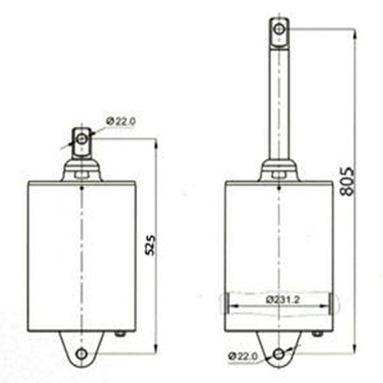 230mm Döküm Kapaklı İçten Yivli Dingil Kaldırma Pistonu 32 / 35 / 37 cm