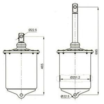 250mm Dingil Kaldırma Pistonu 30 / 32 / 35 cm