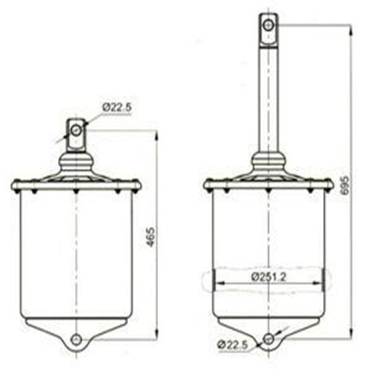 250mm Dingil Kaldırma Pistonu 30 / 32 / 35 cm