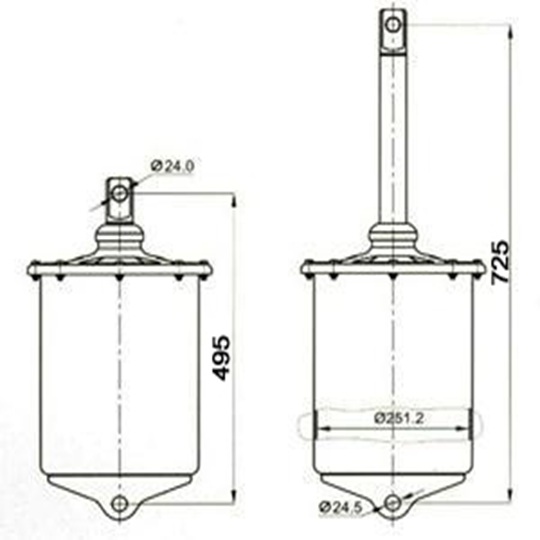 250mm Dingil Kaldırma Pistonu 30 / 32 / 35 cm
