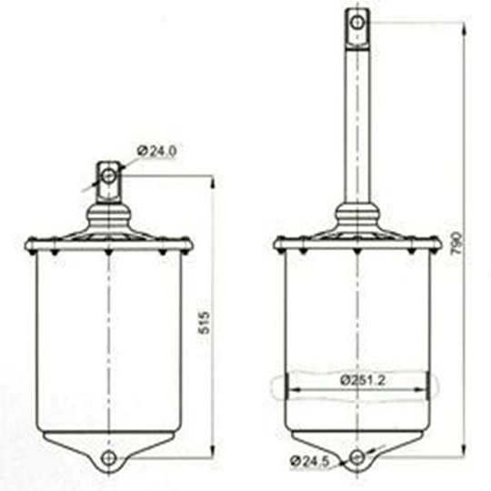 250mm Dingil Kaldırma Pistonu 30 / 32 / 35 cm