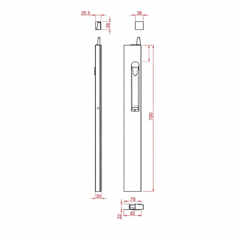 Alüminyum Kapak Kilidi Dikey