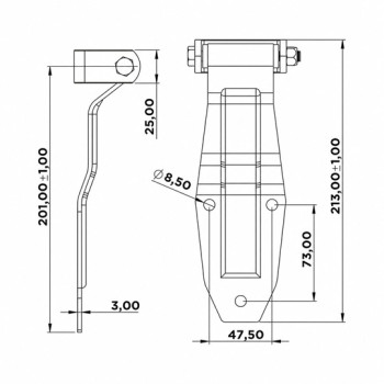 Dorse Yan Kapı Menteşesi 3mm